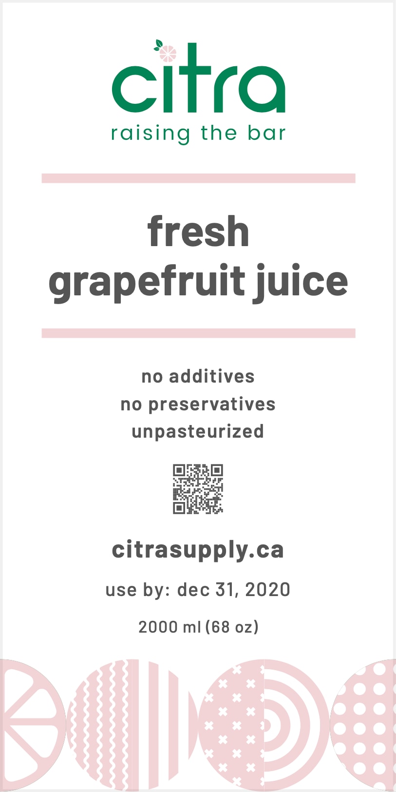 Citra Grapefruit Juice Label