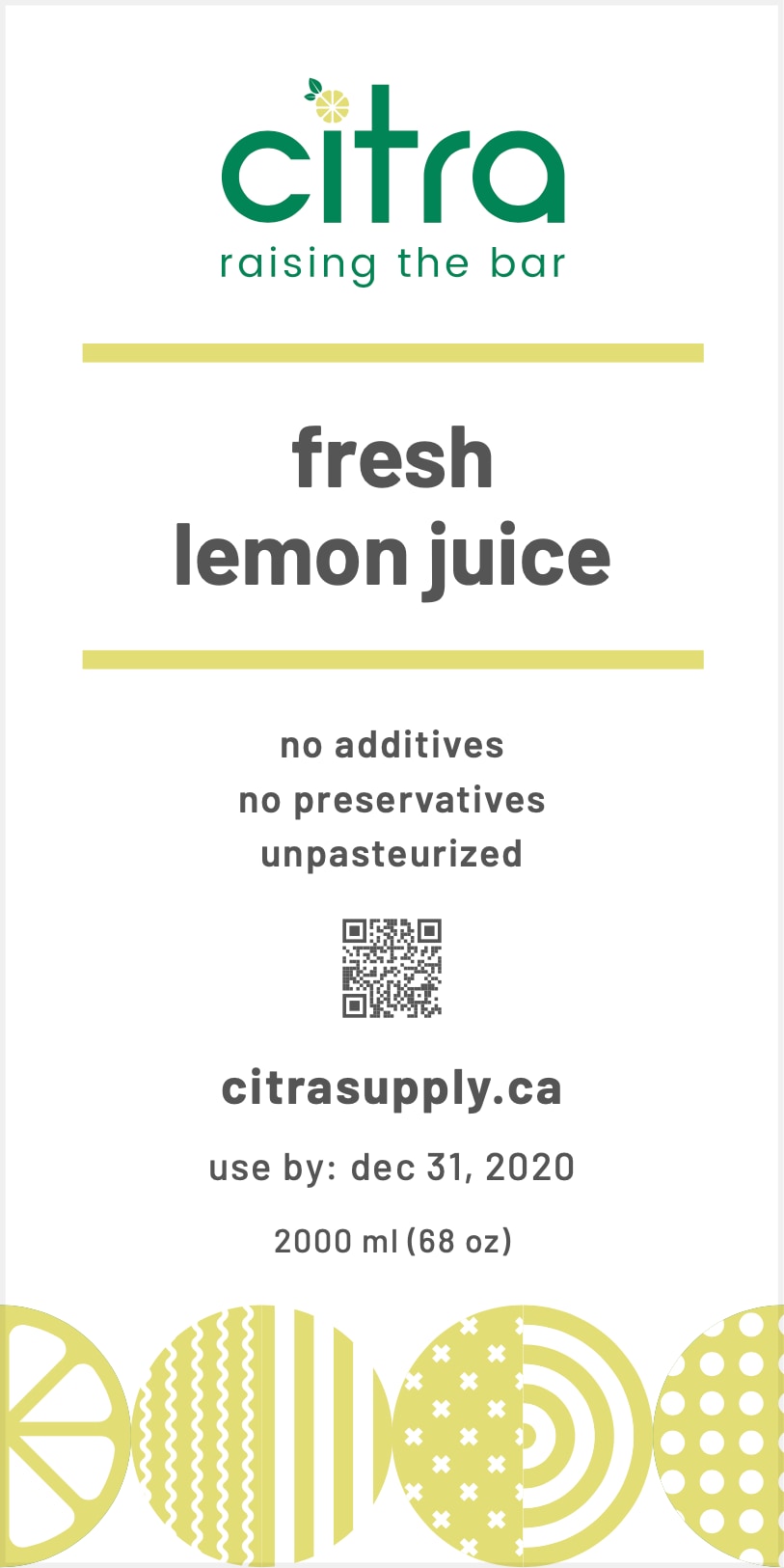 Citra Lemon Juice Label
