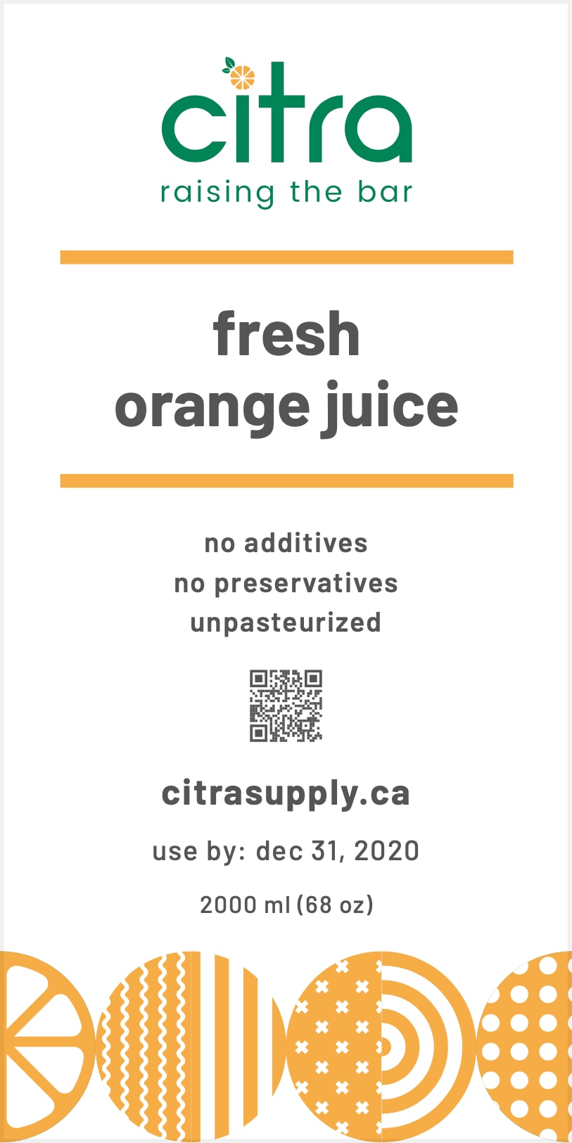 Citra Orange Juice Label