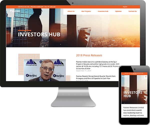 Mining Investor Page Design
