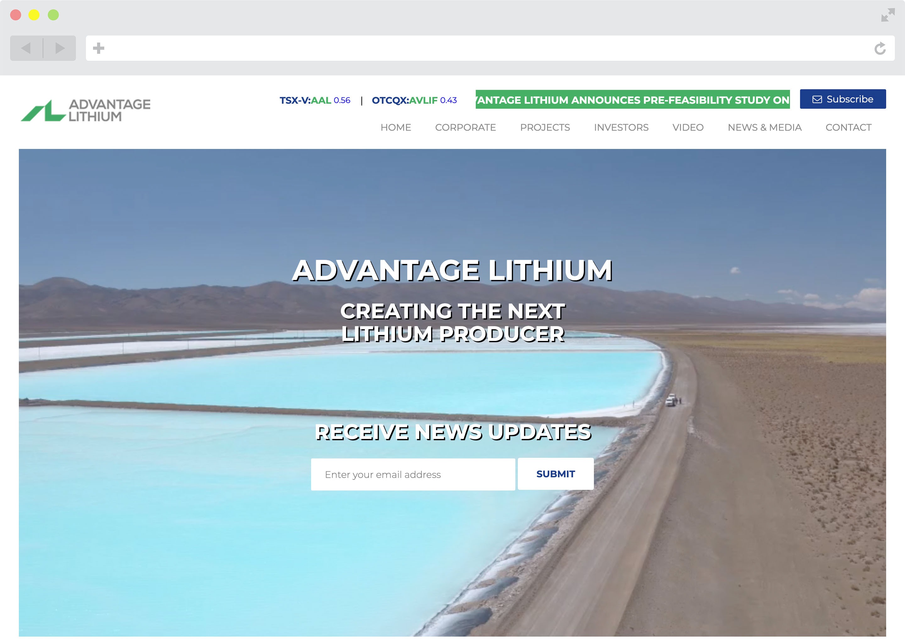 Advantage Lithium Website