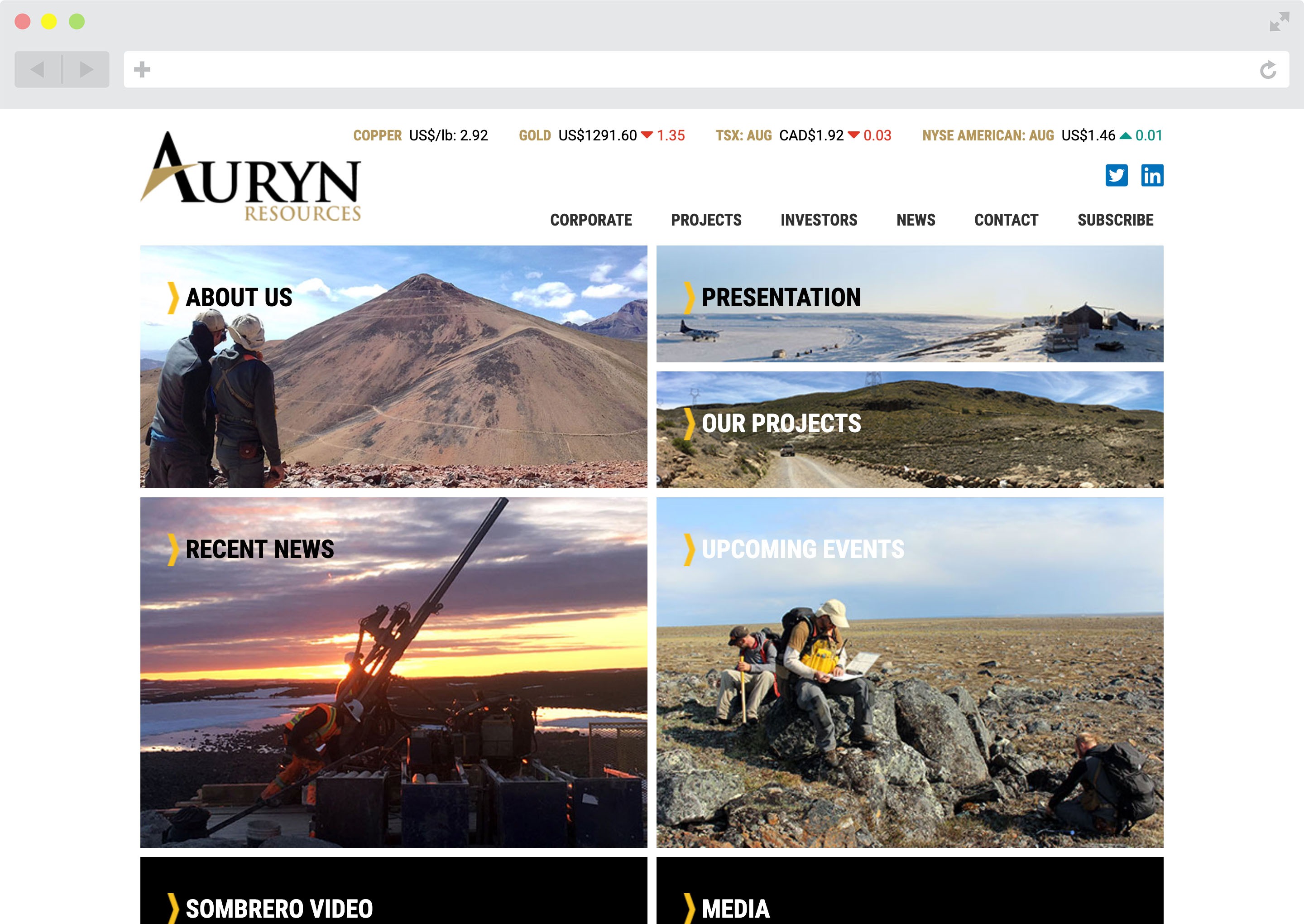 Auryn Resources Website