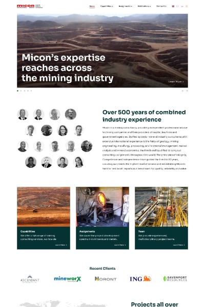 Micon International Website